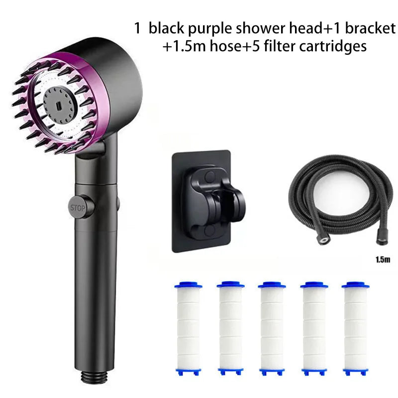 Three Speed Adjustment Bathroom Supplies Head Massage Portable Shower Filter Showers for Bathroom Accessories Showerhead Items