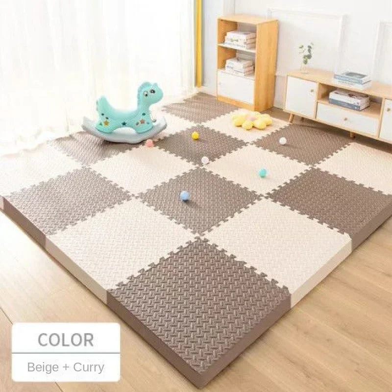 30*30cm Thick Baby Mat EVA Leaf Pattern Fitness Floor Mat Yoga Fitness Non-slip Interlocking Carpet Room Decorative Floor Tile