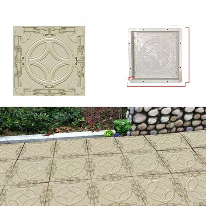DIY Paving Casting Stepping Stone Square 1Pcs Road Concrete Mold Brick Antique Landscape Yard Decor Garden Reusable Making Tools