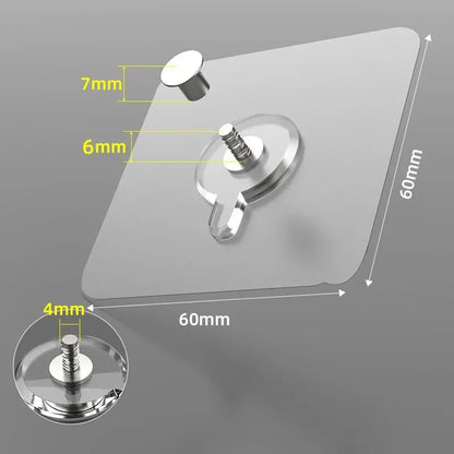 10 Pcs Self Adhesive Nails Wall Hook Poster Transparent Screws Wall Hook For Photo Frame Waterproof Durable Kitchen Bathroom Use