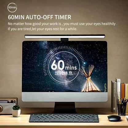 33cm 50cm LED Computer Screen Light Hanging Desk Lamp USB Plug in Monitor Bar Lights Dimmable 3 Colors Office Study Reading Lamp