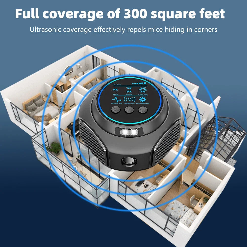 Ultrasonic Electronic Rodent Repellent 360°all-round Degrees Rat Repeller Effectively Repel Flies Cockroaches Mosquitoes