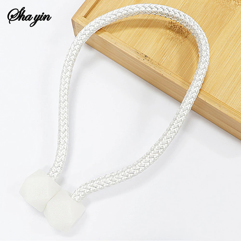4pcs Curtain Tiebacks with Strong Magnet Thick Rope Design for Bedroom Living Room Kitchen Durable Plastic Home Decor Accessory