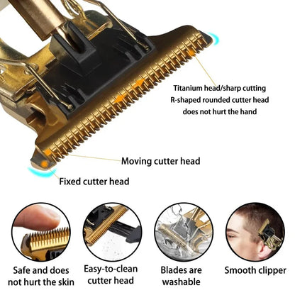 Professional T9 Hair Clipper For Mens USB Fast Rechargeable Beard Care Tools Provide Comfortable Precise Shaving Hair Trimmer