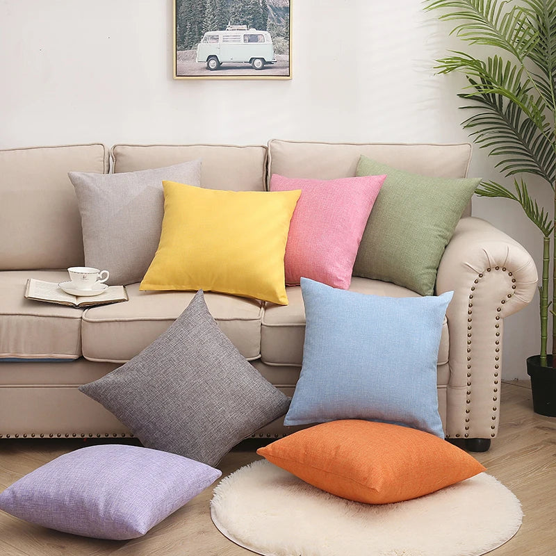 Solid thickened square pillow, sofa, living room pillow cover (Without Core)