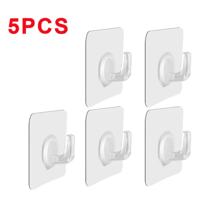 30PCS Wall Hooks Transparent Strong Self Adhesive Key Towel Door Wall Hanger Hanging Kitchen Bathroom Accessories Hooks