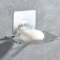 1pc-Stainless Steel Soap Rack Punch-free Nail-free Bathroom Single Layer Drain Wall Hanging Sucker Soap Box Light Luxury Shelf
