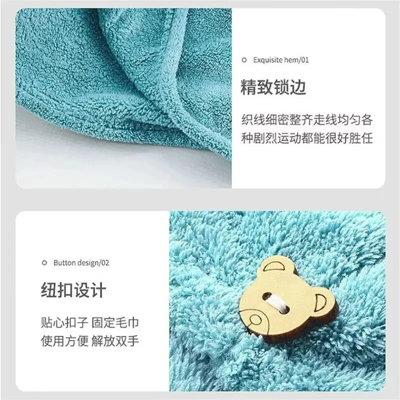Dry Hair Towel Embroidered Coral Velvet Ladies Microfiber Soft Shower Cap Head Wrap Absorbent Fast Dry Ladies Head Towel