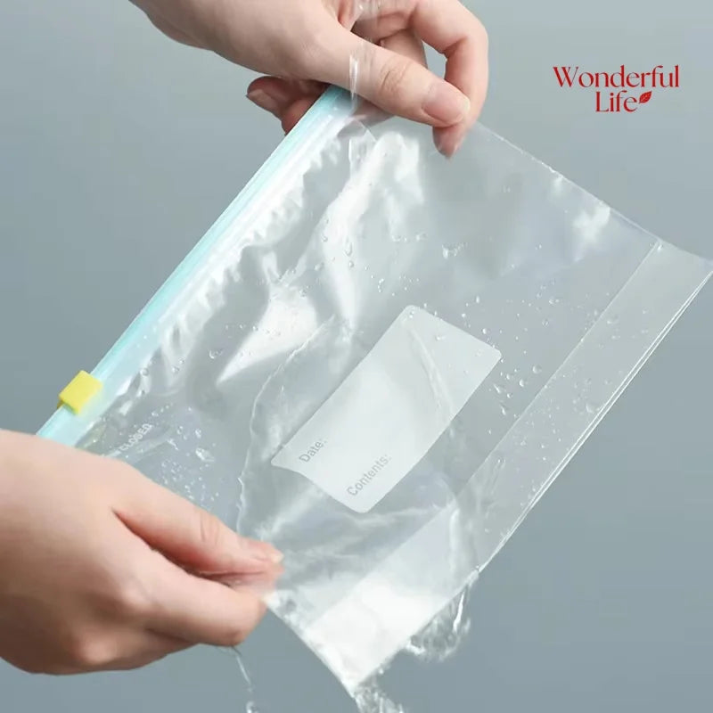 10/45Pcs Reusable Storage Bags with Zipper Lock Food Grade Transparent Perfect for Kitchen Organization and Pantry