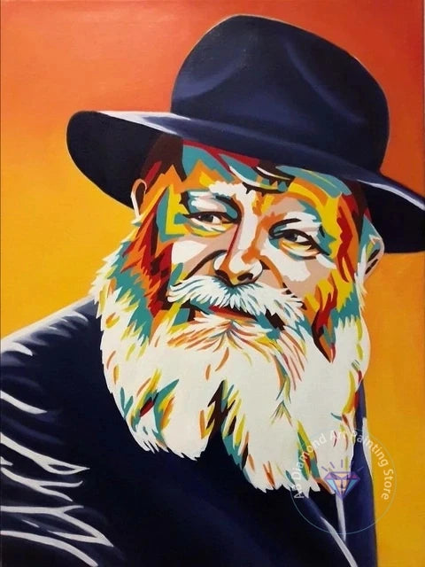 Jewish Rabbi Lubavitch AB Diamond Painting Kit 5D DIY Diamond Embroidery Cross Stitch Handmade Art Gift Crafts Home Decor