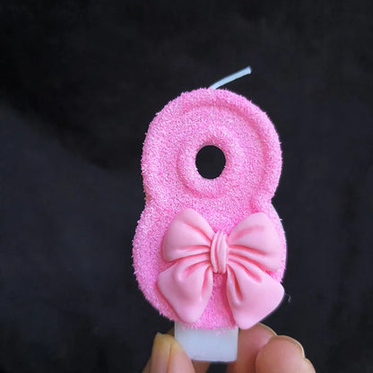 Creative Digital 0-9 Number Birthday Cake Candles New Girls Pink Bow Household Home Decor Ornaments Cakes Decorations Candle