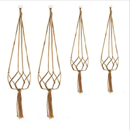 Gardening Green Plant Hanging Basket Cotton Rope Hanger Flower Pot  Handmade Macrame Pot Pocket Wall Boho Courtyard  Home Decor