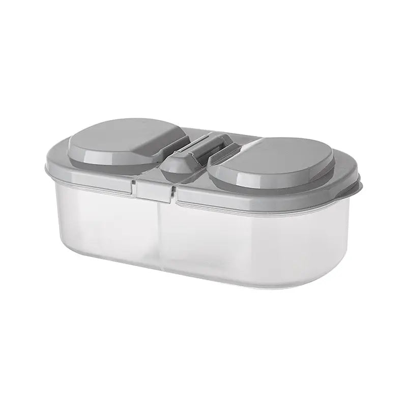 Double Compartment With Lid Food Dried Fruit Sealing Jar Multifunctional Kitchen Refrigerator Plastic Storage Jar