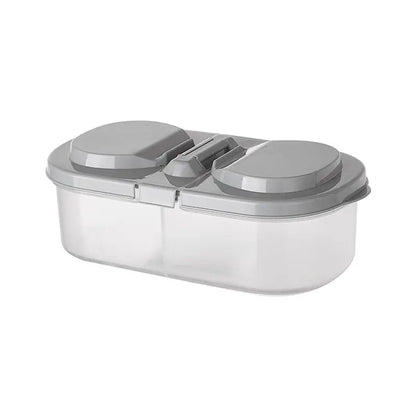Double Compartment With Lid Food Dried Fruit Sealing Jar Multifunctional Kitchen Refrigerator Plastic Storage Jar