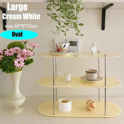 Ins Style Acrylic Storage Rack Desktop Organizer Perfume Jewelry and Cups Display Stand 3 Layers Removable Decorative Shelf