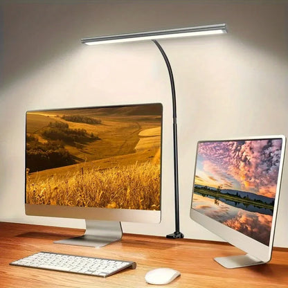 Gooseneck USB Clip On Night Reading Light with 3 Colors and 10 Levels Adjustable No remote control