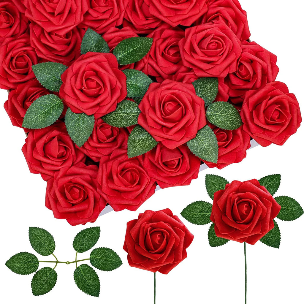 PE Foam Rose Artificial Flower Wedding Bride Bouquet Accessory Garland Home vase table Outdoor Garden festival Party DIY Decor