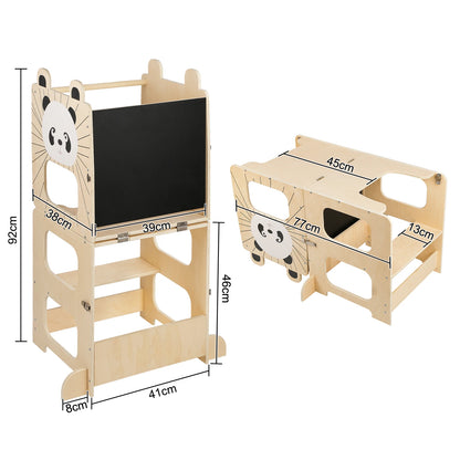 Learning Tower For Children, Montessori Learning Tower With Blackboard, Learning Tower From 1 Year For Kitchen Table Bathroom