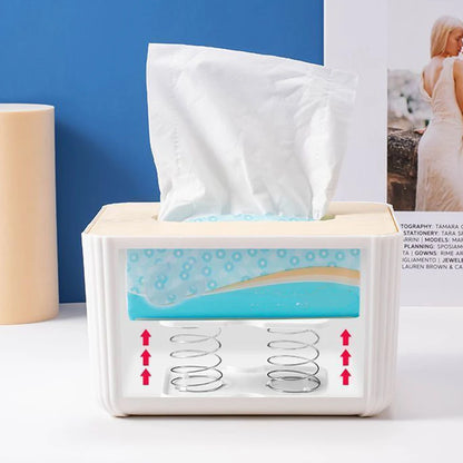 Tissue Box Tissue Dispenser Spring Automatic Lift Spring Loaded Tissue Box Office Home Kitchen Toilet  Bracket Kitchen Organizer