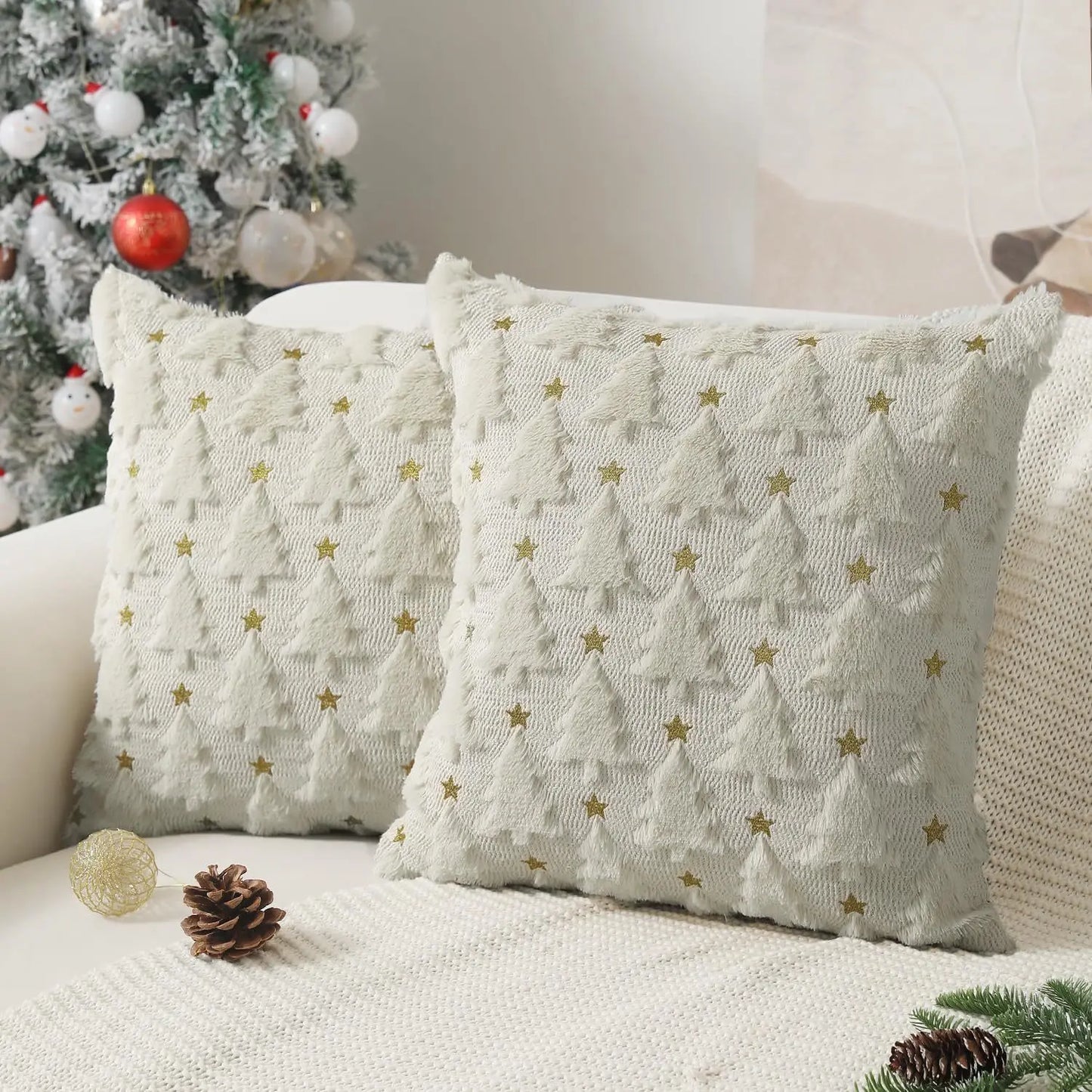 1pc Spring Decorative Throw Cushion - Knitted Spring Tree for Living Room Sofa Cushion Cover
