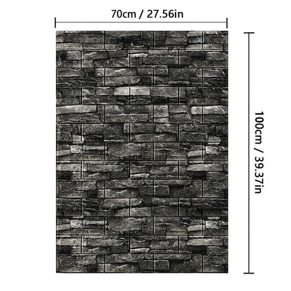 70cm*1M 3D Brick Pattern Wall Panels Wallpaper DIY Waterproof for Living Room Bedroom Kitchen Background Wall Decoration