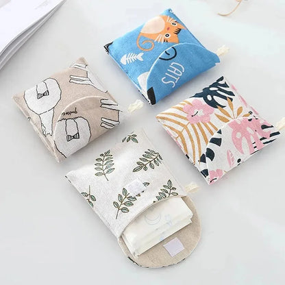 1pc Monthly Bag Cute and Portable Aunt Towel Bag, Large Capacity Towel Sanitary Cotton Bag, Carry on Bag