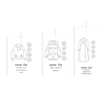 Hanging Vacuum Space Saver Bags Closet Organizer Storage Bags, Vacuum Seal Clear Bags for Clothes, Suits, Dress Or Jacke
