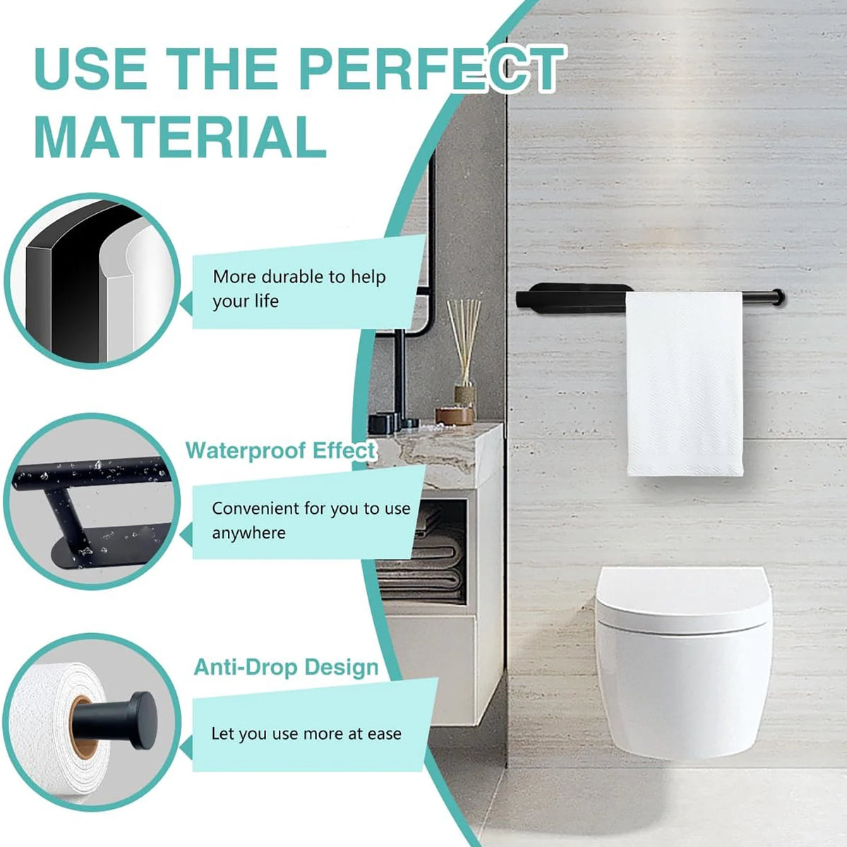 Kitchen Paper Towel Holder Adhesive Tissue Hanger Toilet Roll Paper Dispenser Cabinet Storage Napkin Rack Bathroom Accessories