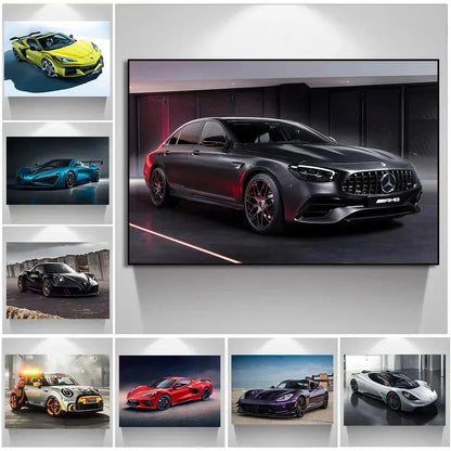 Famous Luxury Sports Car Mercedes Wall Art Minimalist Print Canvas Painting Posters for Bedroom Modern Home Decor