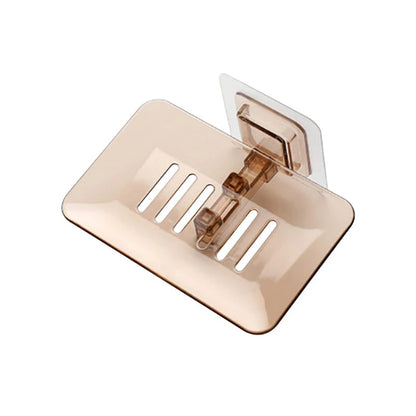 1PC Transparent Drain Soap Holder No Punch Paste Wall Mounted Shower Toilet Suitable For Plastic Storage Box