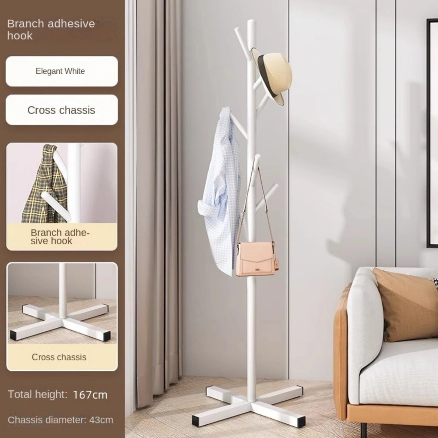 Marble Household Clothes Rack, Floor-Standing Bedroom Simple Clothes Rack, Trendy Coat Rack, Clothes Hanger, Storage Rack