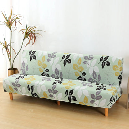 Printed Sofa Bed Cover Stretch Armless Sofa Cover Spandex Dust-Proof Furniture Protector For Bedroom, Hotel, and Home Decor