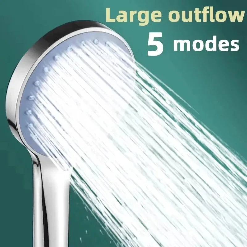 Shower 3 Kit Boosted 5-Speed Large Water Outlet Shower Set Of 3-Piece Household Handheld Large Panel Bathroom Shower
