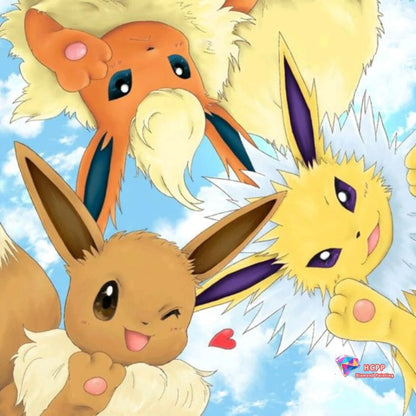 Eevee Pokemon Cute Anime Cartoon Square Round Diamond Painting Kits Cross Stitch Mosaic Embroidery Home Decor 5D DIY Art Gift