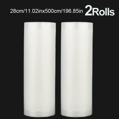 A set of 2 vacuum-sealed bags of the same size, with a length of 500CM, suitable for food storage vacuum low-temperature cooking