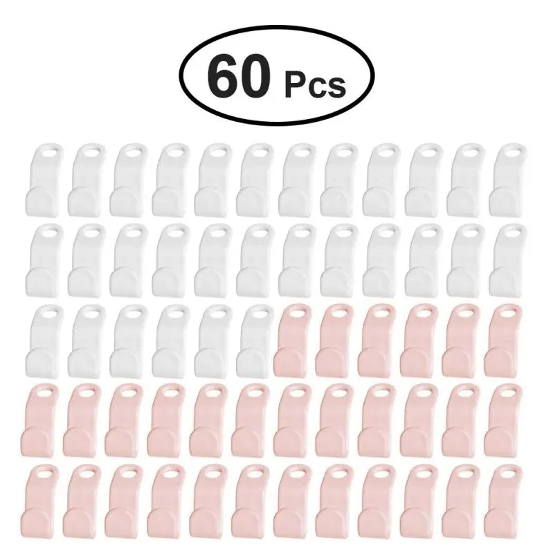 60pcs/set Plastics Hanger Connection Hook Stackable Space Saving Storage Multifunctional Hanging Clothes Rack