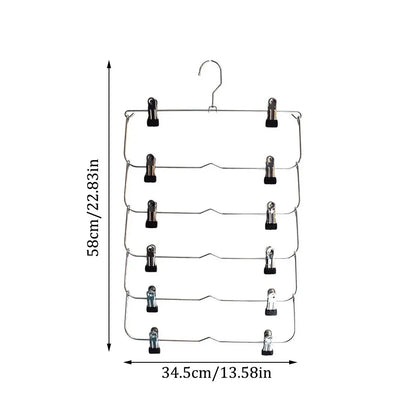 Multi Functional Folding Multi-Layer Pants Rack, Pants Hanger, Household Anti Slip And Seamless Wardrobe Storage Tool