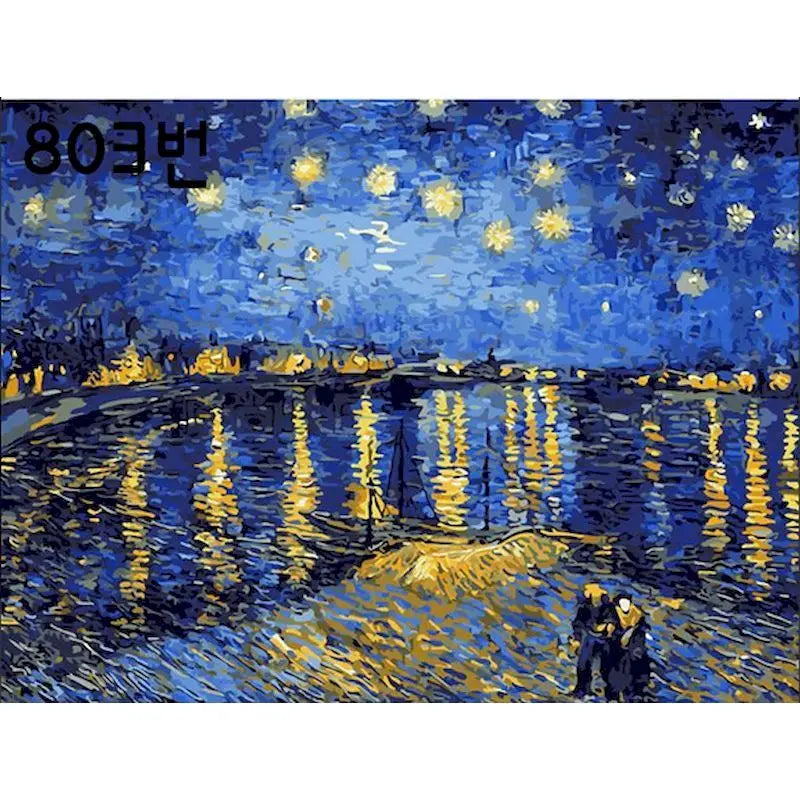 GATYZTORY Van Gogh Oil Painting By Numbers Scenery Paint By Numbers On Canvas Landscape Frameless Home Decor