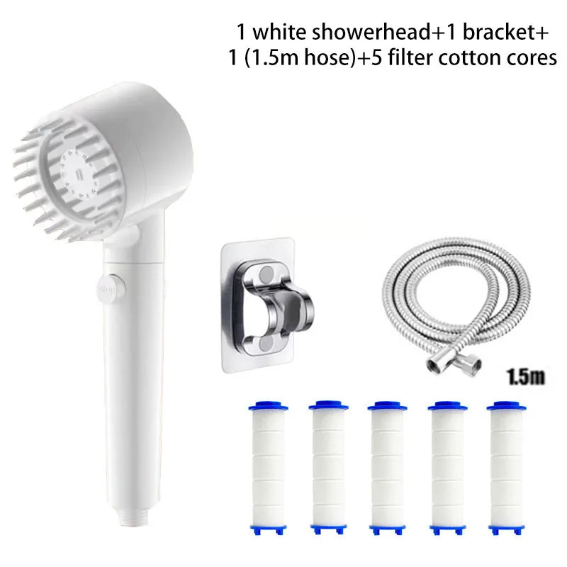 Three Speed Adjustment Bathroom Supplies Head Massage Portable Shower Filter Showers for Bathroom Accessories Showerhead Items