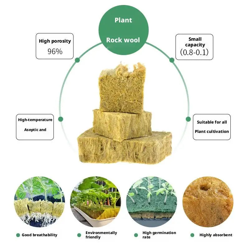 Agricultural Rock Wool Hydroponic Planting Block Water Retention And Aeration Ventilative Hydroponics Seed Seedling 50/100pcs