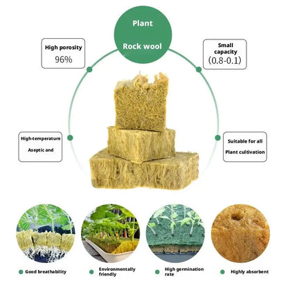 Agricultural Rock Wool Hydroponic Planting Block Water Retention And Aeration Ventilative Hydroponics Seed Seedling 50/100pcs