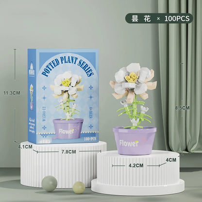 Flower Bouquet Mini Particle Building Blocks Flower Kit 3D DIY Creative Plants Micro Bricks for Home Decor Girl Gift Adults Kids