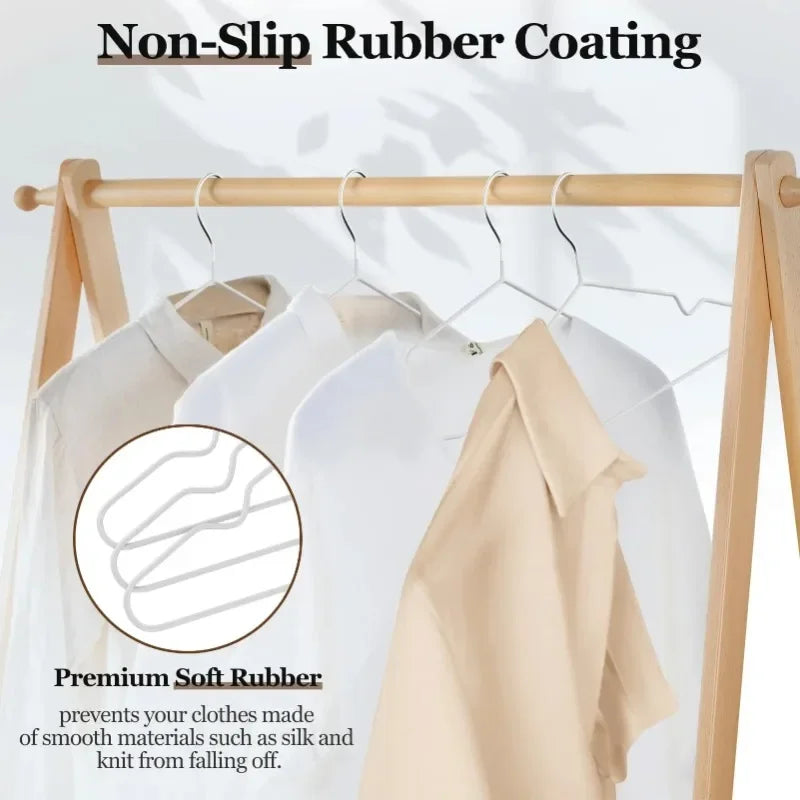 10pcs Clothes Metal Hanger Household Coat Pants Hanger Traceless No-slip Clothes Hangers Durable Strong Hangers for Organization