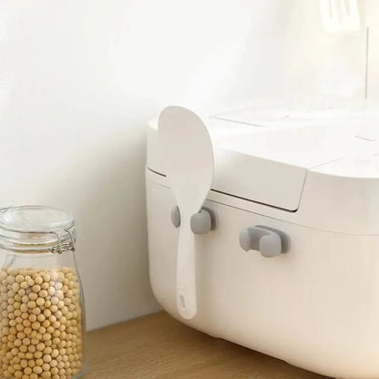 Rice Spoon Holder Silicone Storage Rack, Kitchen Wall-Mounted Cooker Spoon Shelf, Placement Rack, White