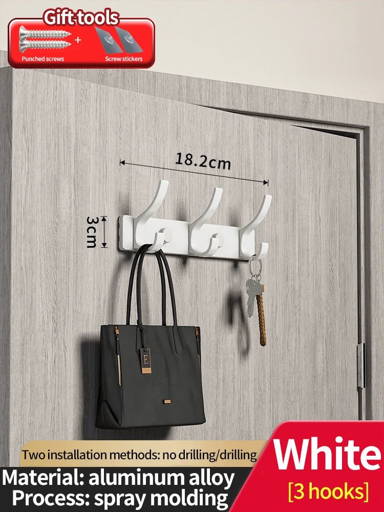 Punch-free Door Behind Hook Storage Wall Hanging Clothes Hanger Coat Hook no drill Hanger Bedroom Organizer Storage Kitchen Acce