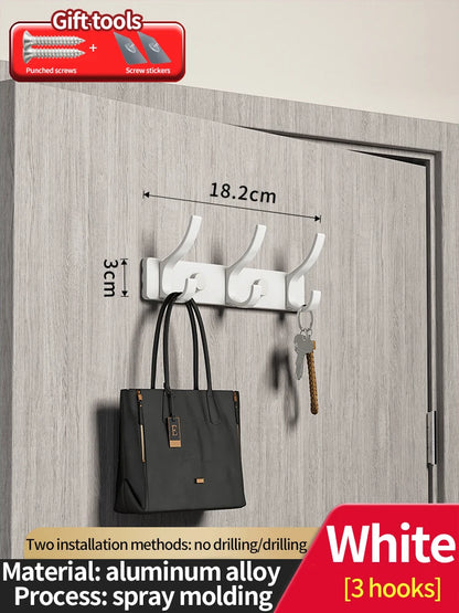 Punch-free Door Behind Hook Storage Wall Hanging Clothes Hanger Coat Hook no drill Hanger Bedroom Organizer Storage Kitchen Acce