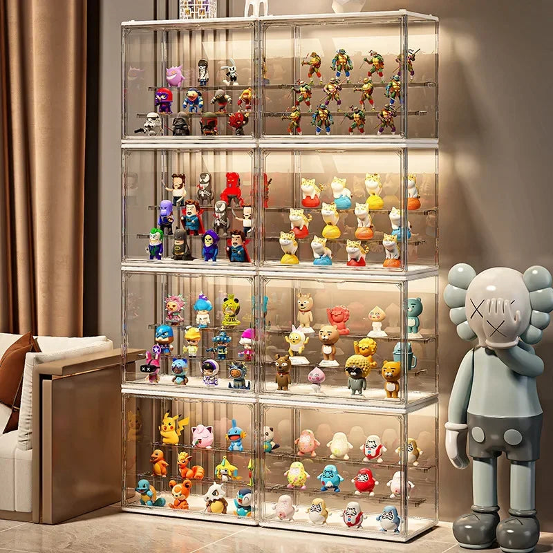 1pc Three Layer Acrylic Display Rack Transparent Ladder Handmade Anime Car Model Blind Box Storage Box Jewelry Sorting Box