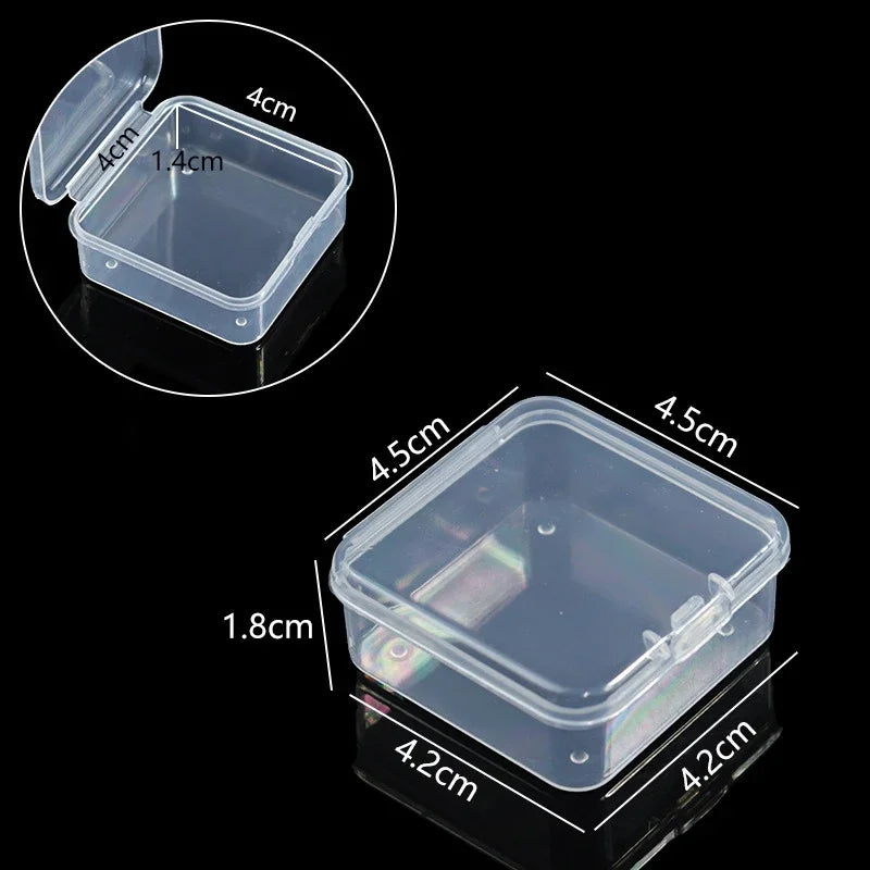 PP Storage Box Mini Transparent Plastic Case Container Square Rectangle Packaging Box for Jewellry Beads Small Items