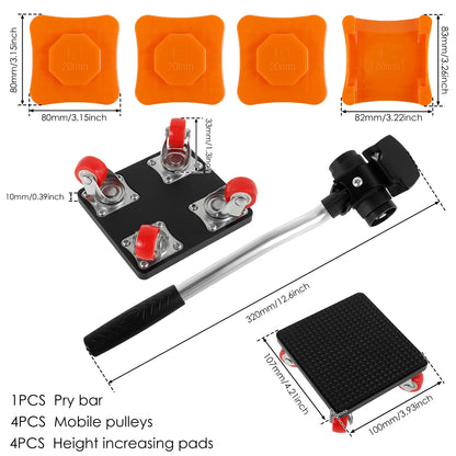 Heavy Duty Furniture Lifter Furniture Mover Set 880LBS Mover Roller Tranport Tool Lifting Moving Furniture Helper Transport Tool