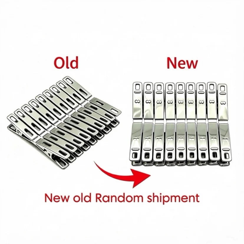 20pcs Stainless Steel Clothespins, Binder Clips, Heavy Duty Clothes Pins, Metal Clip Set, Metal Clothes Clips For Clothes Sock F